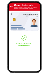 Bildschirmaufnahme "Ihre Gesundheitskarte wurde gefunden"
